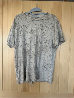 Lululemon women's Short-Sleeve Crew in Light Gray Marble Wash